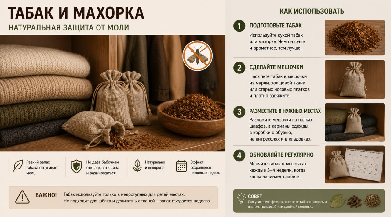 Табак и махорка от моли